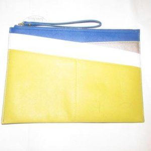 Neiman Marcus Saffiano Yellow Cobalt Blue Pewter